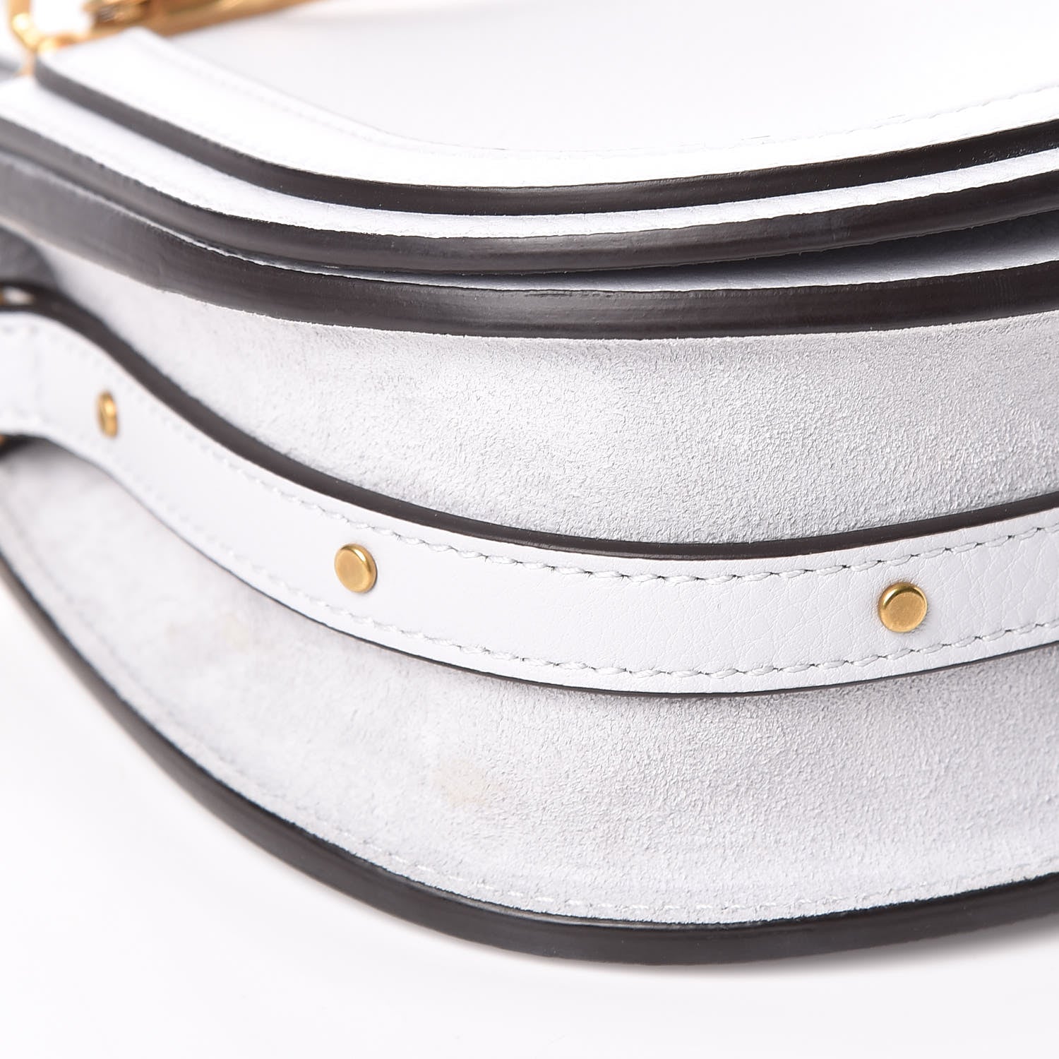 Chloe Calfskin Suede Small Nile Bracelet Bag Light Cloud 8 of 9