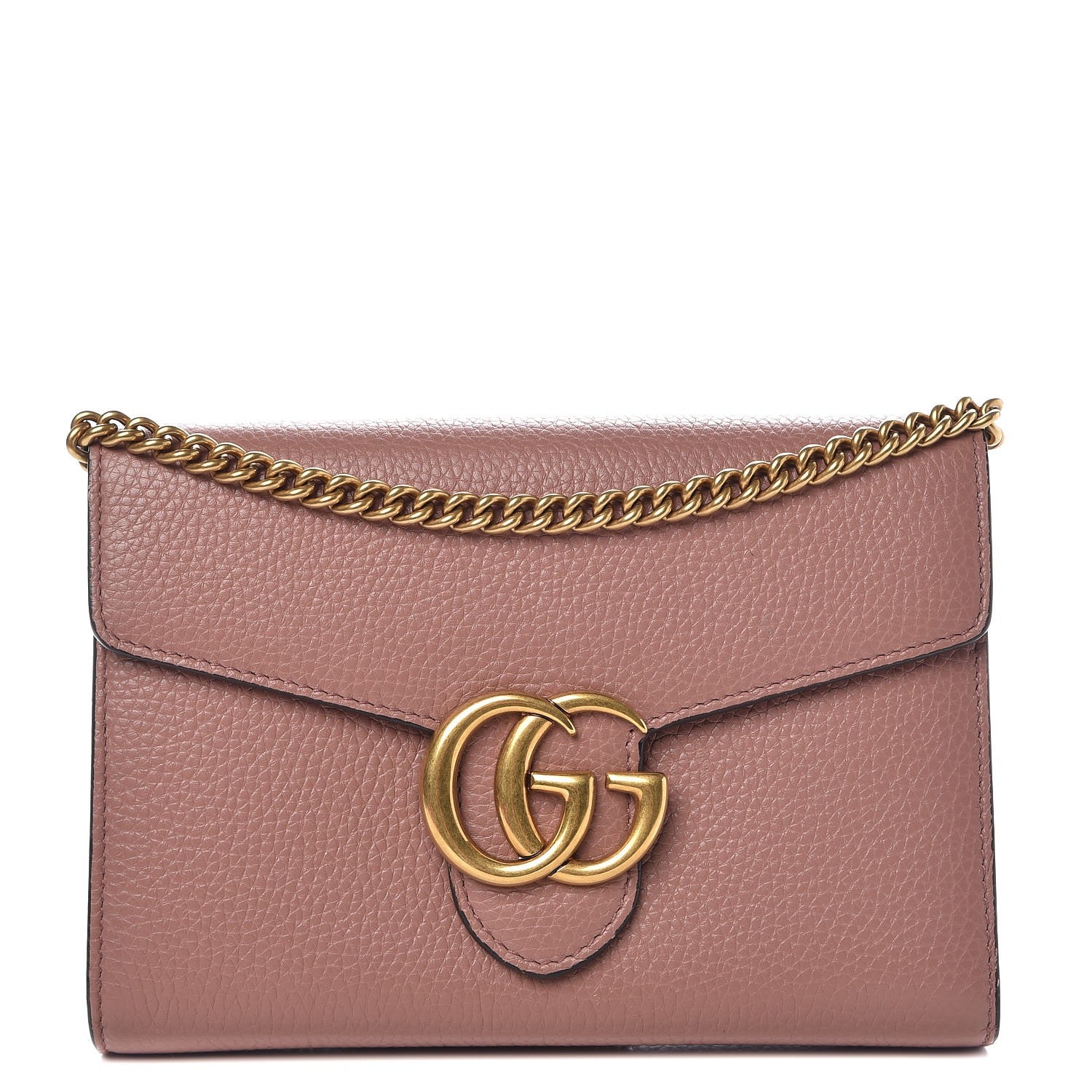Gucci Cellarius Calfskin GG Marmont Chain Wallet Rosy Phard 1 of 8