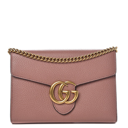 Gucci Cellarius Calfskin GG Marmont Chain Wallet Rosy Phard 1 of 8