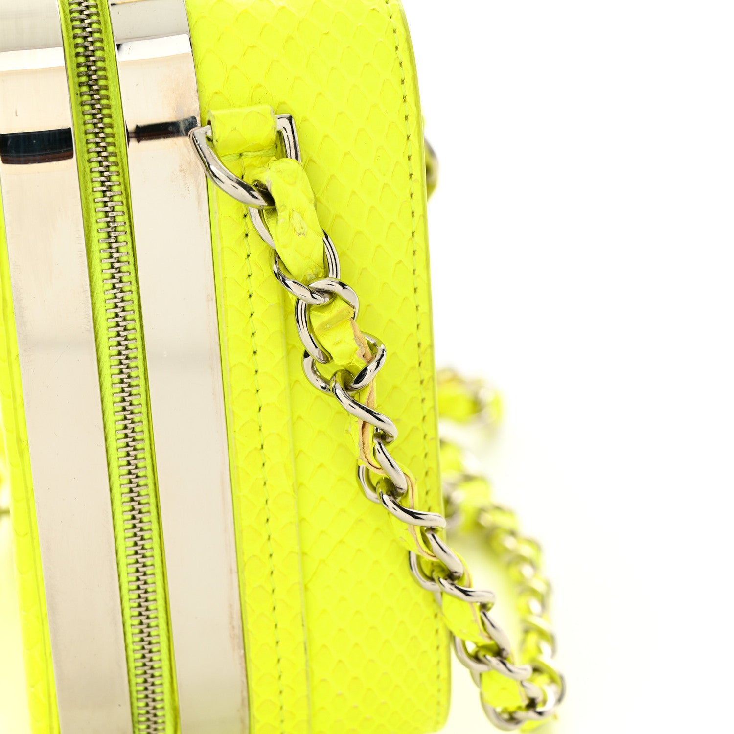 Chanel Snakeskin Mini CC Box Camera Bag Yellow 11 of 19