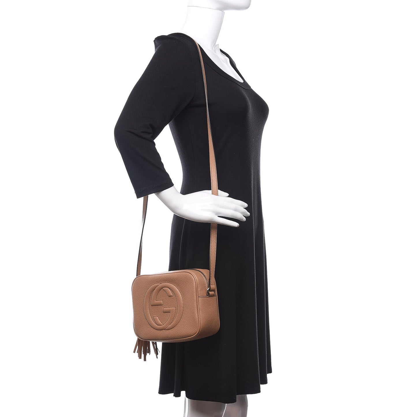 Pebbled Calfskin Small Soho Disco Bag Camelia
