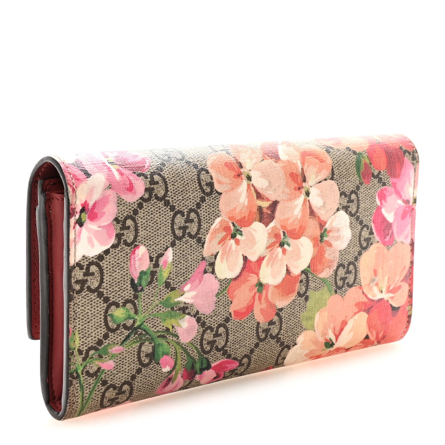 Gucci GG Supreme Monogram Blooms Continental Wallet Beige Multicolor Dry Rose 3 of 8