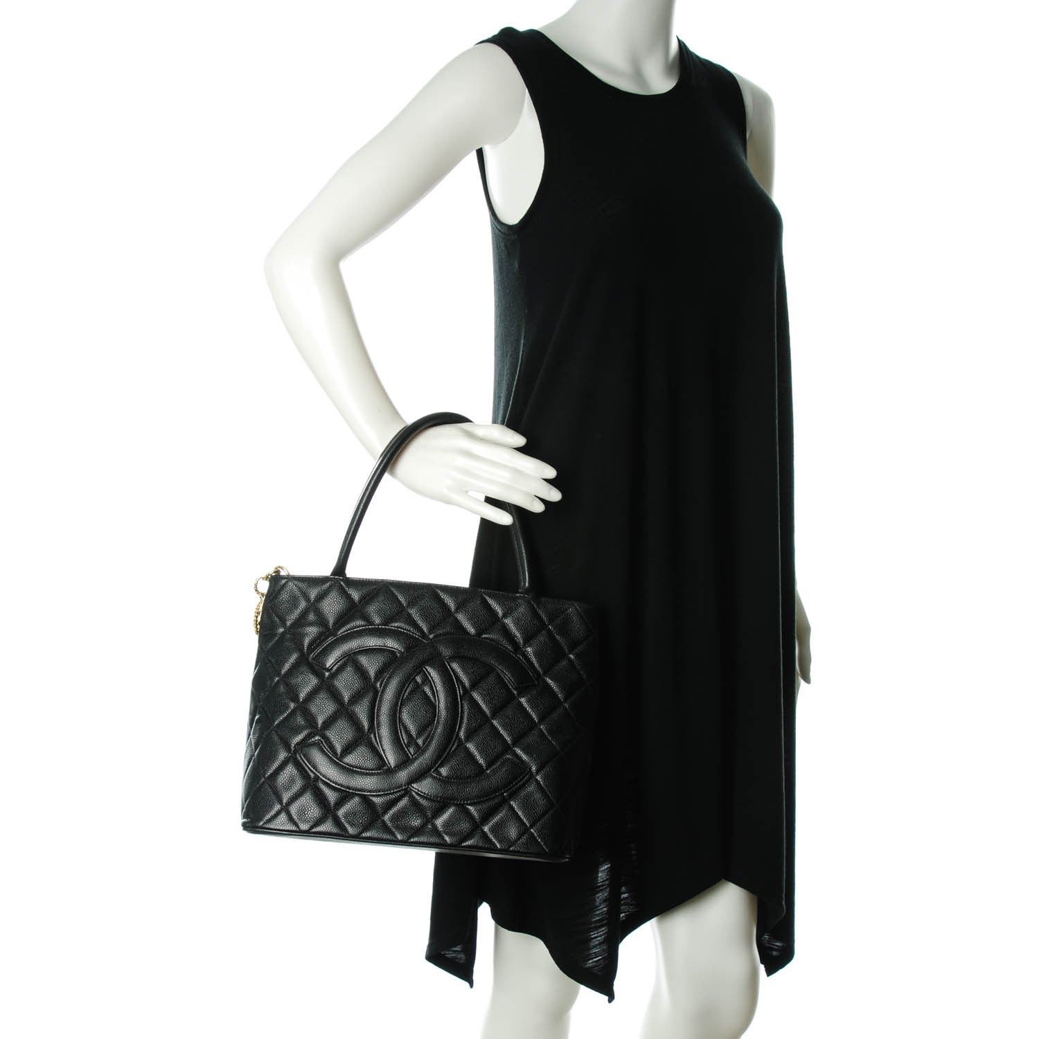 Chanel Caviar Quilted Medallion Tote Black 4 of 8