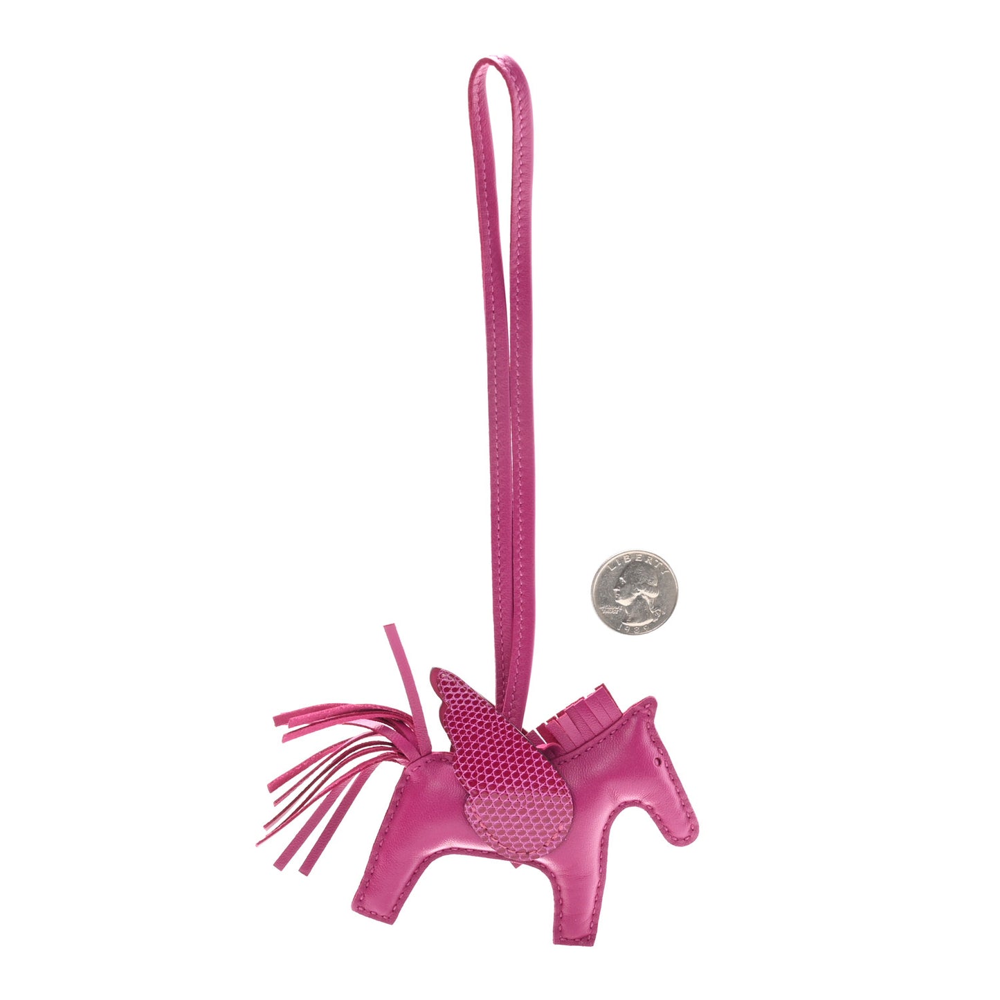 Milo Lambskin Lizard Touch Grigri Rodeo Pegase Horse Bag Charm PM Rose Poupre