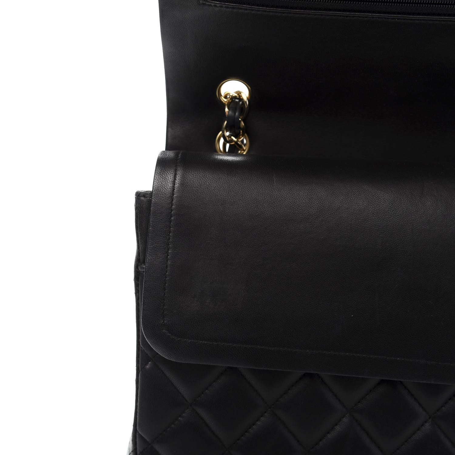 Chanel Lambskin Quilted Maxi Double Flap Black 9 of 20