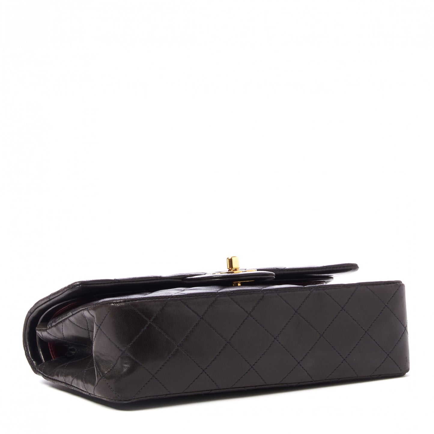 Lambskin Quilted Small Double Flap Black