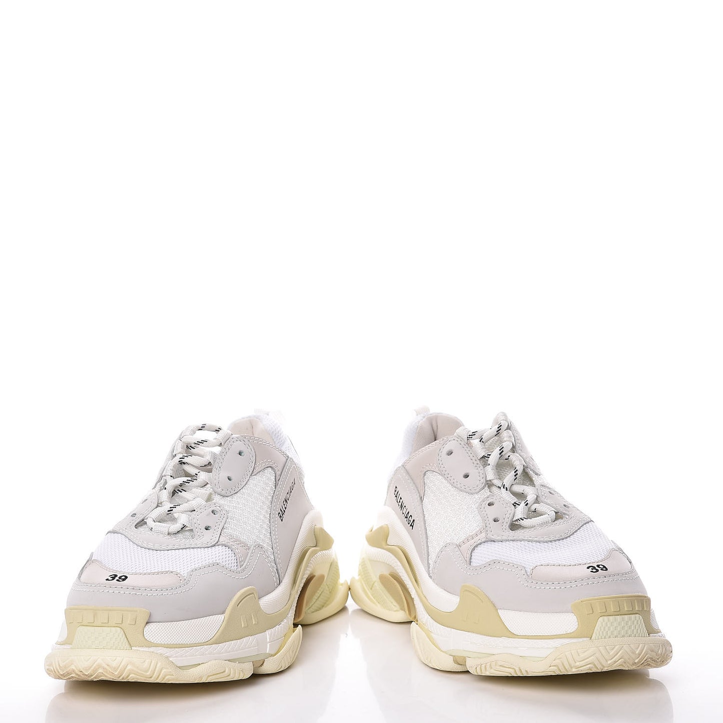 Fabric Mesh Mens Triple S Sneakers 39 White