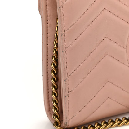 Gucci Calfskin Matelasse GG Marmont Chain Wallet Perfect Pink 18 of 20