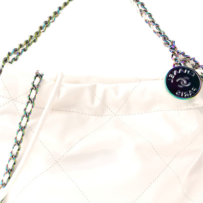 Chanel Shiny Calfskin Quilted Rainbow Mini Chanel 22 White 22 of 28