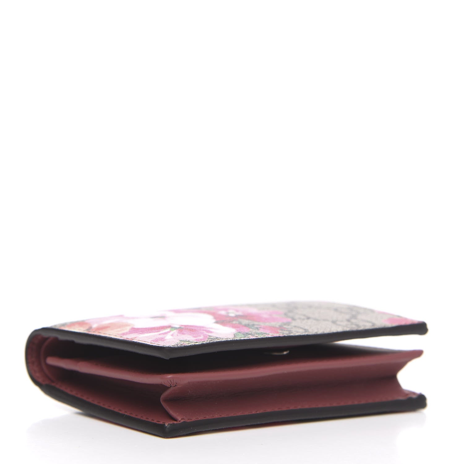 Gucci GG Supreme Monogram Blooms Card Case Beige Multicolor Dry Rose 4 of 7