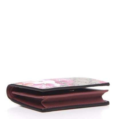 Gucci GG Supreme Monogram Blooms Card Case Beige Multicolor Dry Rose 4 of 7