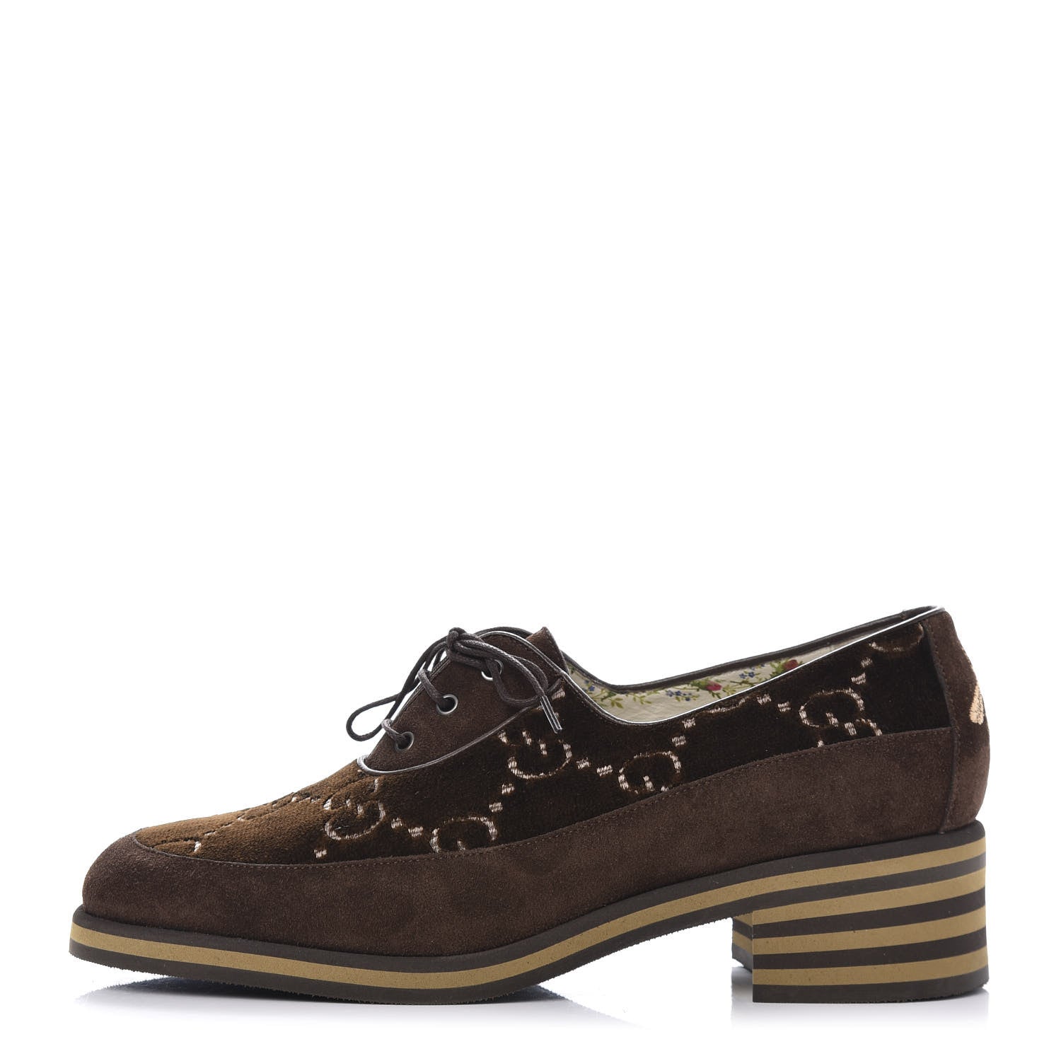 Gucci Velvet GG Monogram Thompson Derby Loafers 40 Vintage Cocoa Brown 1 of 9