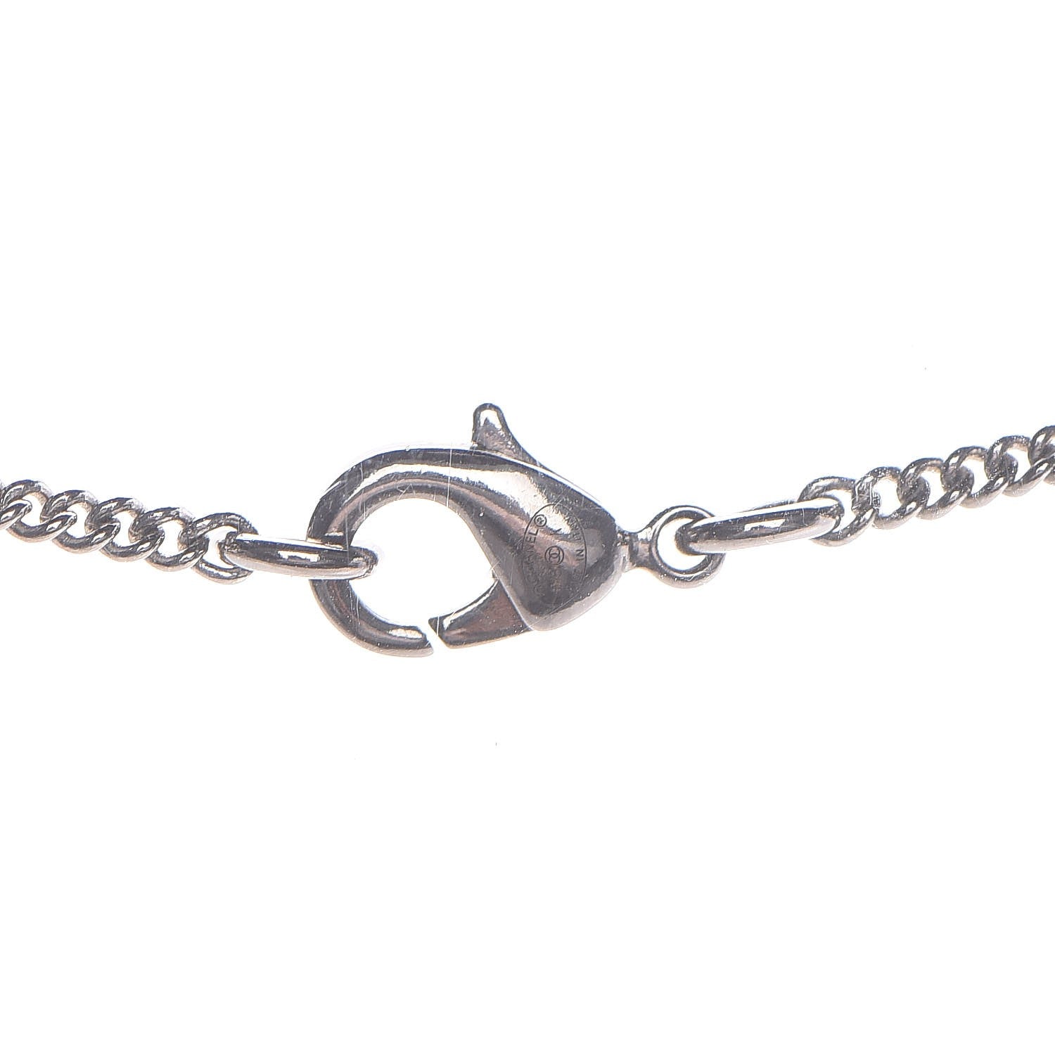 Chanel Crystal Emoji Choupette Cat Pendant Necklace Silver 5 of 5
