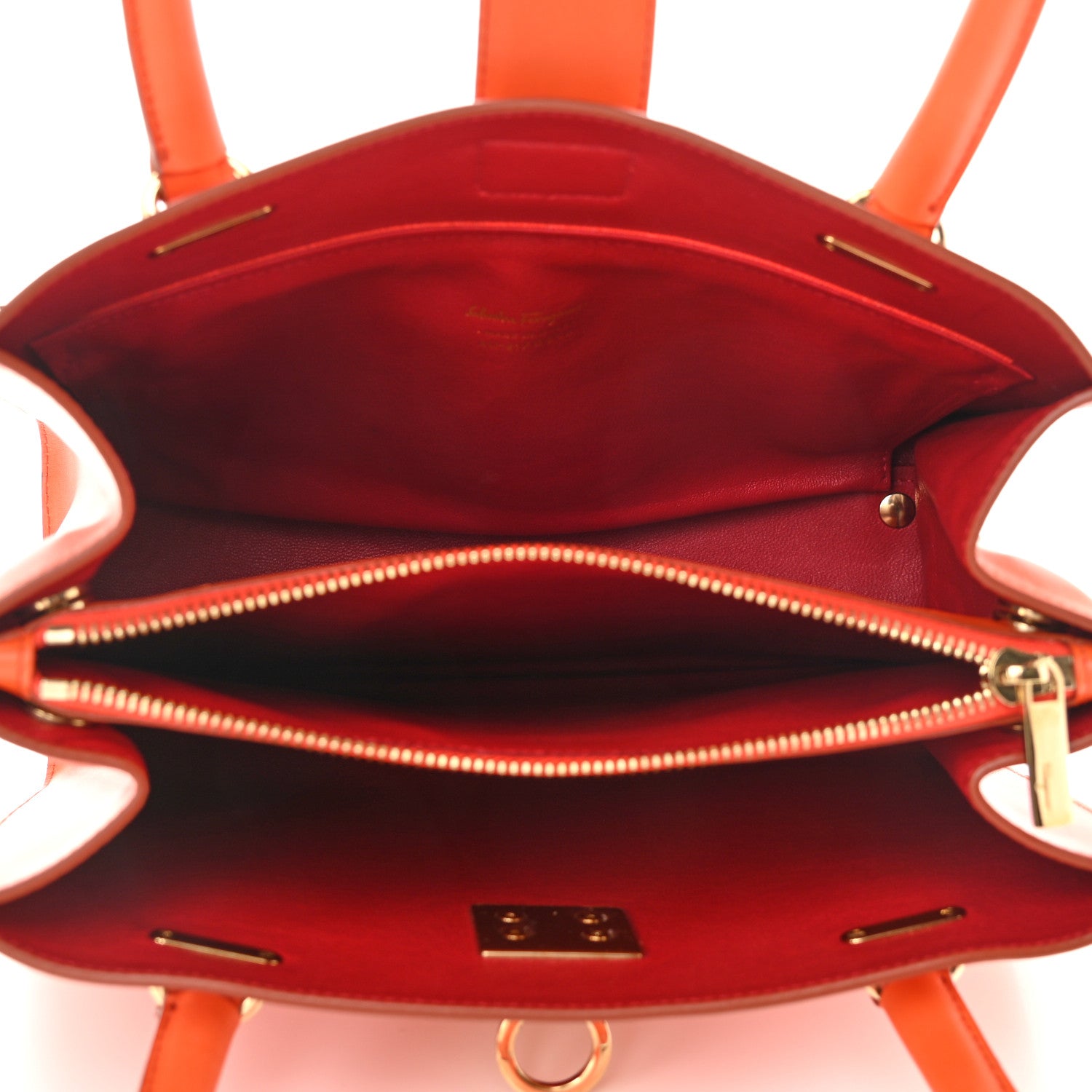 Salvatore Ferragamo Calfskin Juliette Lock Story Tote Sunset 5 of 10