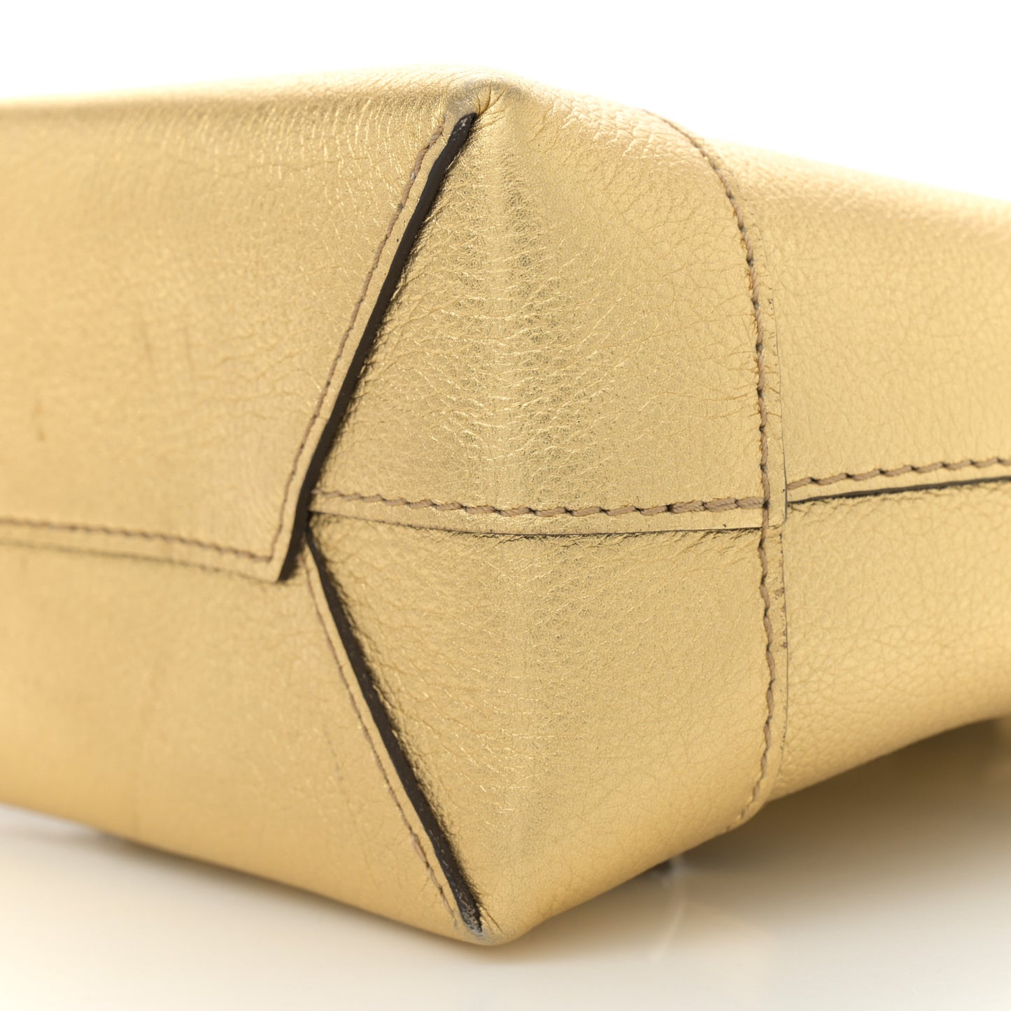 Metallic Calfskin Lockme Mini Backpack Gold