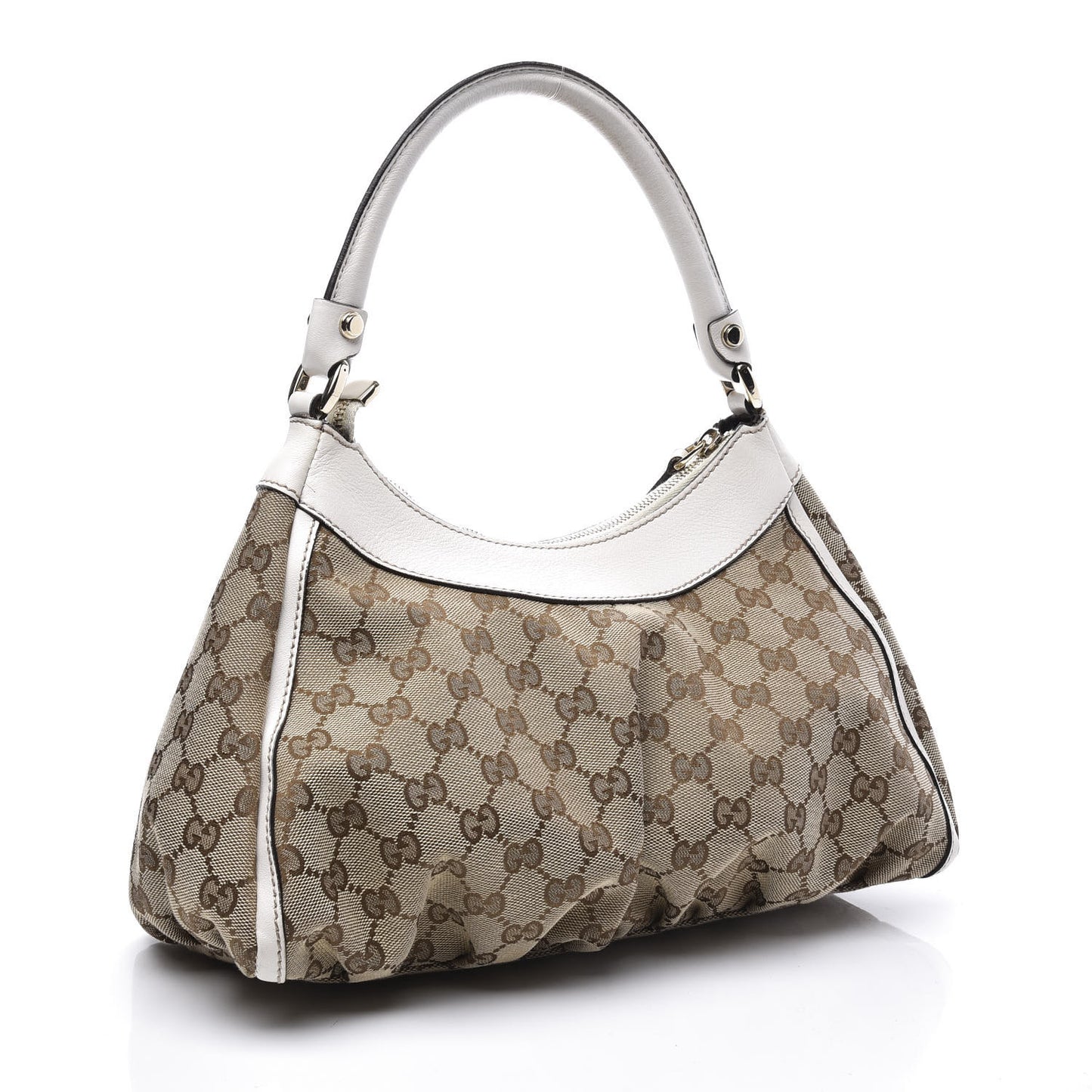 Monogram Medium D Gold Ring Hobo White
