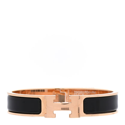Hermes Enamel Narrow Clic Clac H Bracelet PM Black 1 of 4