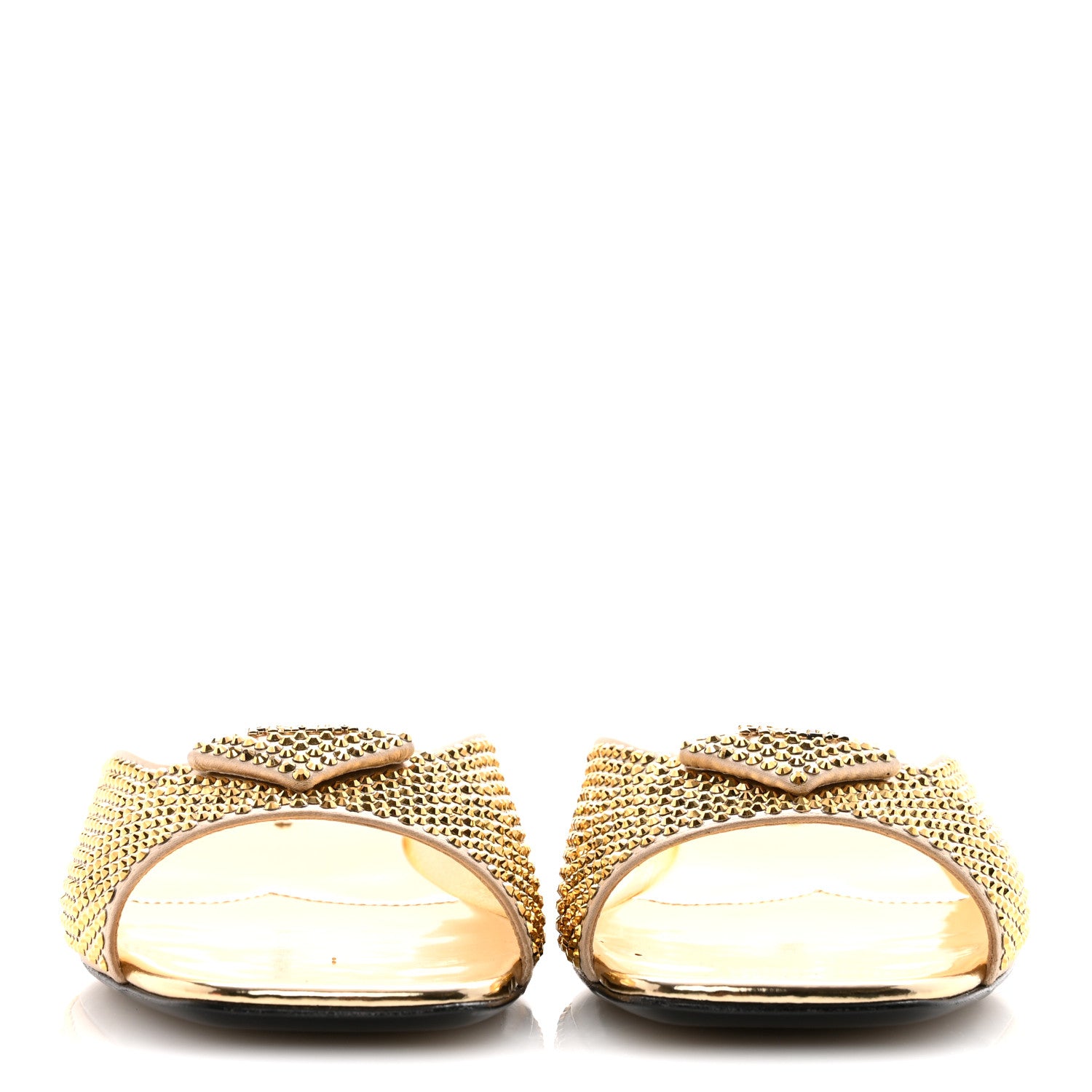 Prada Satin Crystal Logo 10mm Slide Sandals 38 Platino 3 of 9