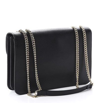 Gucci Dollar Calfskin Interlocking G Shoulder Bag Black 4 of 11