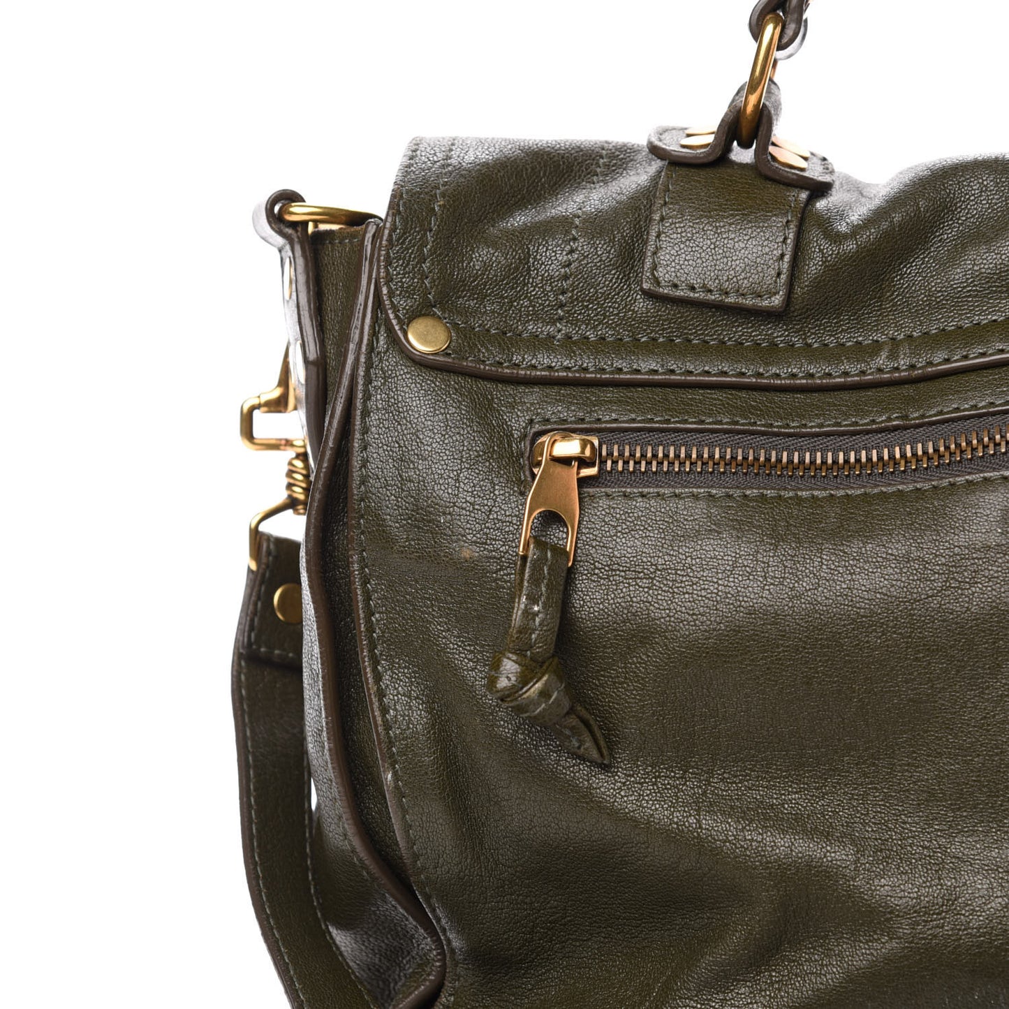 Lambskin PS1 Medium Satchel Military