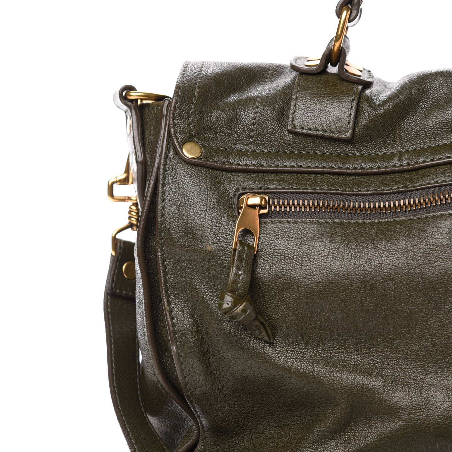 Proenza Schouler Lambskin PS1 Medium Satchel Military 13 of 15