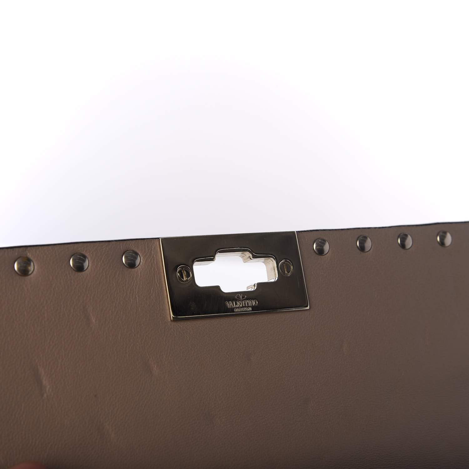 Valentino Garavani Lambskin Rockstud Spike Wallet on Chain Poudre 6 of 8