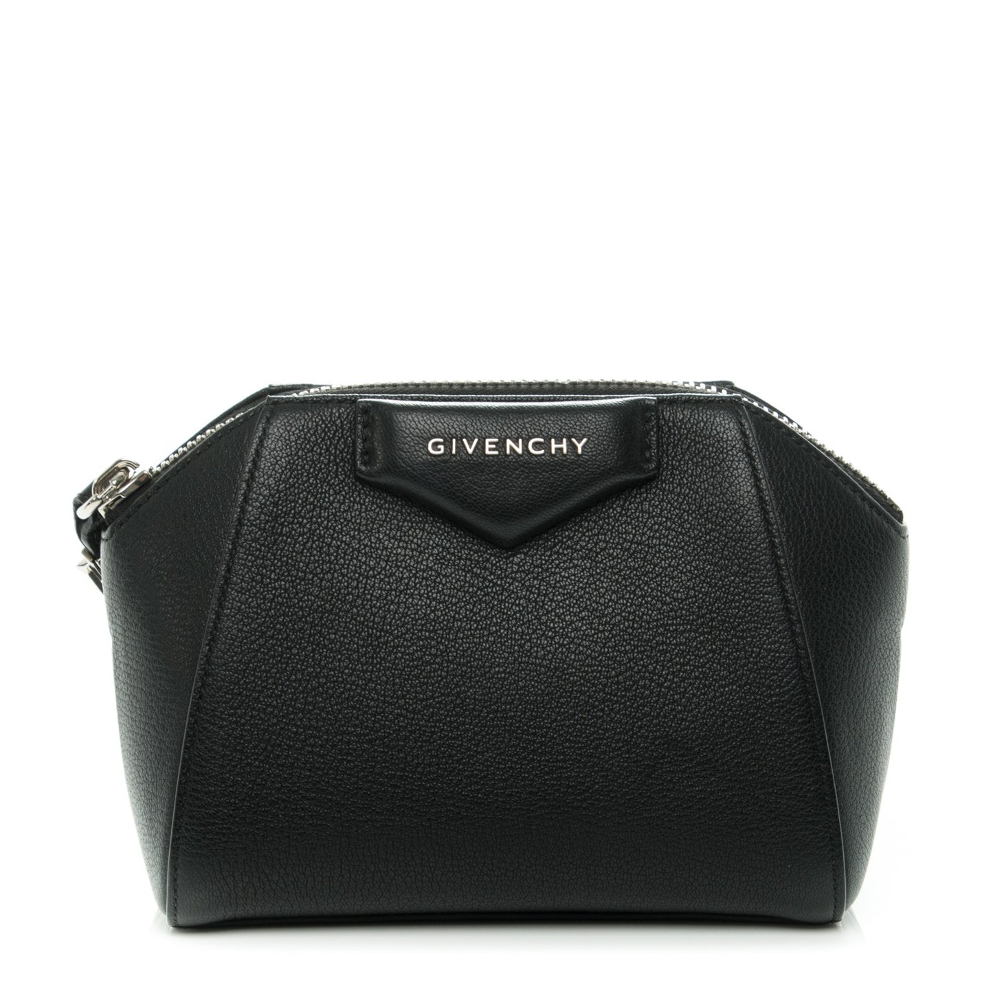 Sugar Goatskin Small Antigona Beauty Wristlet Black