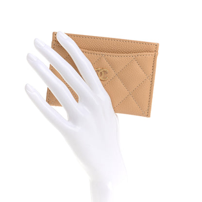 Chanel Caviar Quilted Card Holder Beige 2 of 9