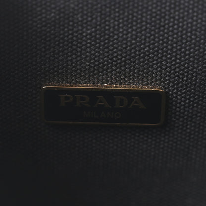 Prada Wicker Canvas Panier Bucket Bag Naturale Black 5 of 8