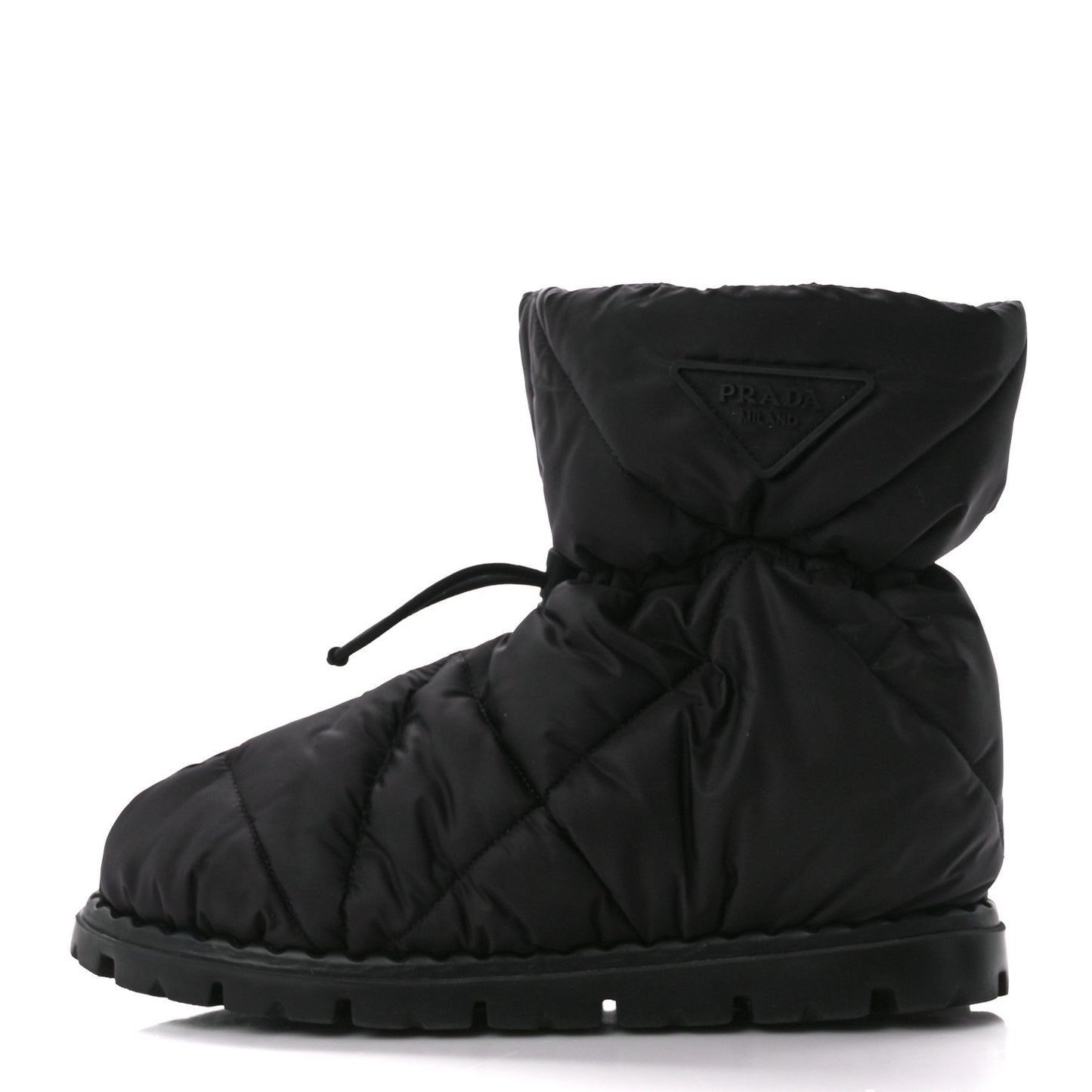 Re-Nylon Piuma Triangle Logo Padded Drawcord Snow Boots 38.5 Black