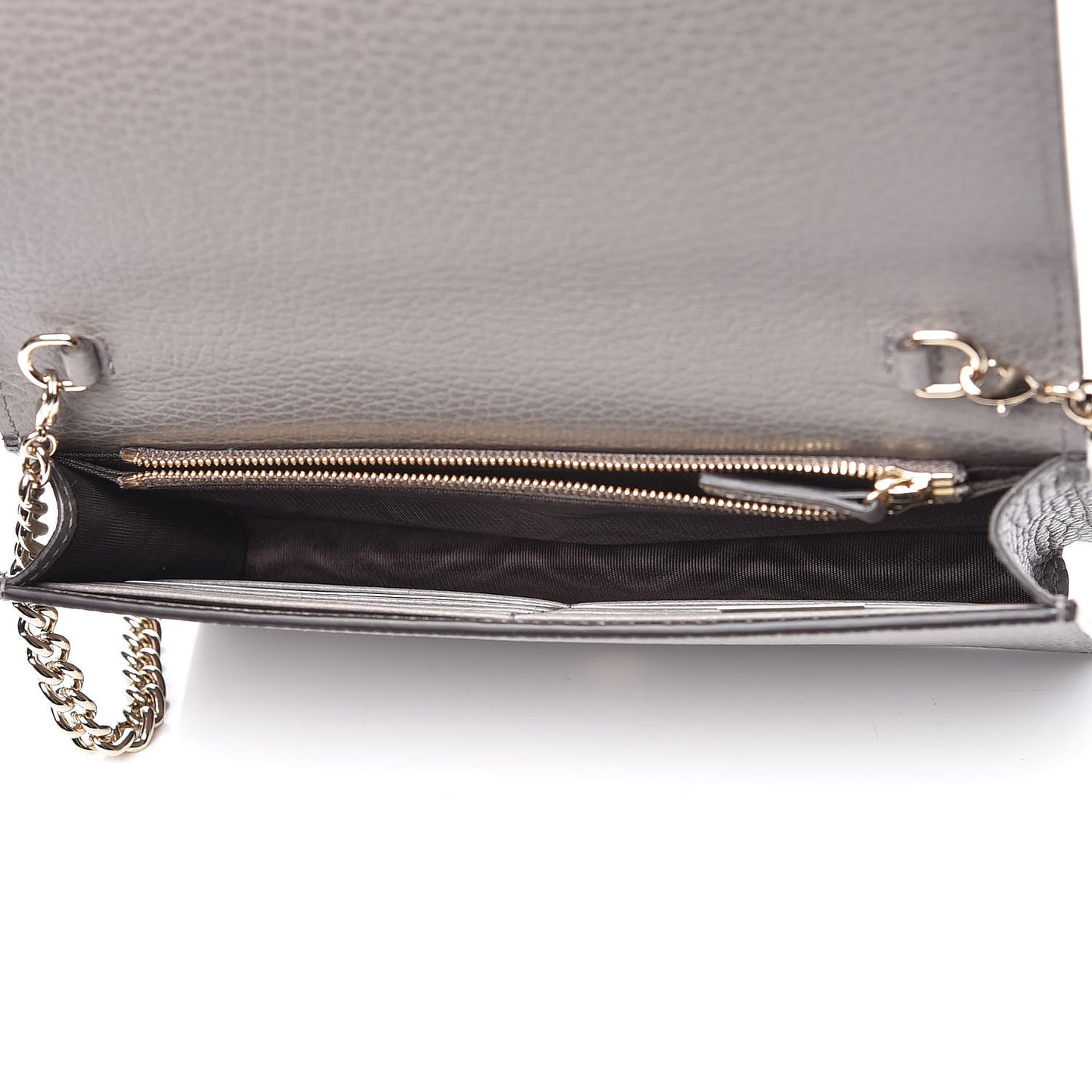 Dollar Calfskin Medium Betty Chain Wallet Loess