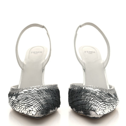 Fendi Paillette Embellished Fendi First Slingback Pump 37 Grigio 2 of 7