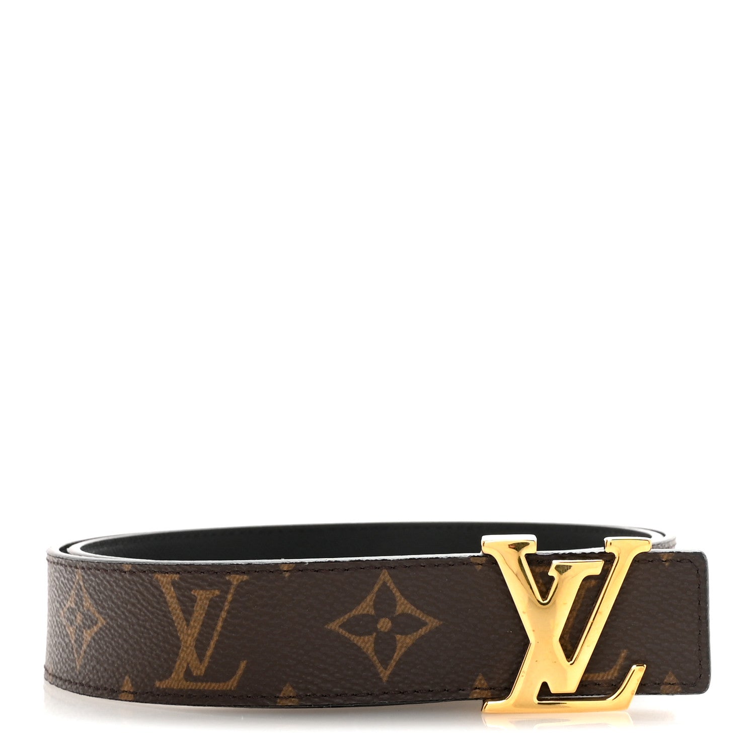 Louis Vuitton Calfskin Monogram 30mm LV Initiales Reversible Belt 90 36 Black 1 of 6