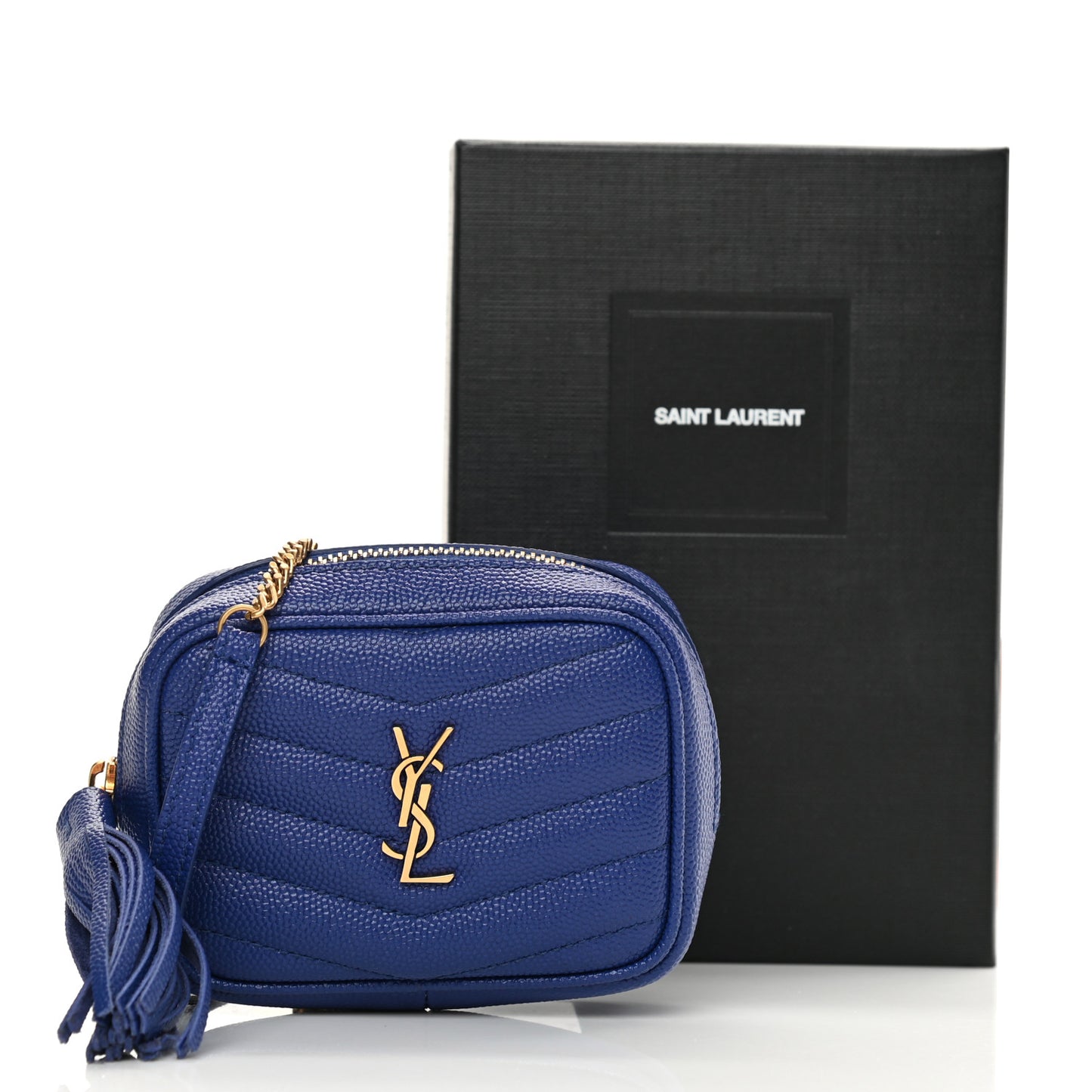 Grain De Poudre Matelasse Monogram Baby Lou Camera Bag Sapphire Blue