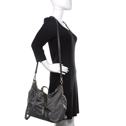 Prada Tessuto Nylon Saffiano Tote Grey 2 of 11