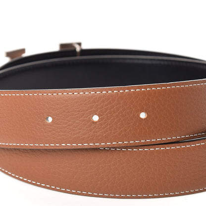 Hermes Box Togo 32mm H Belt 85 Black Gold 4 of 7