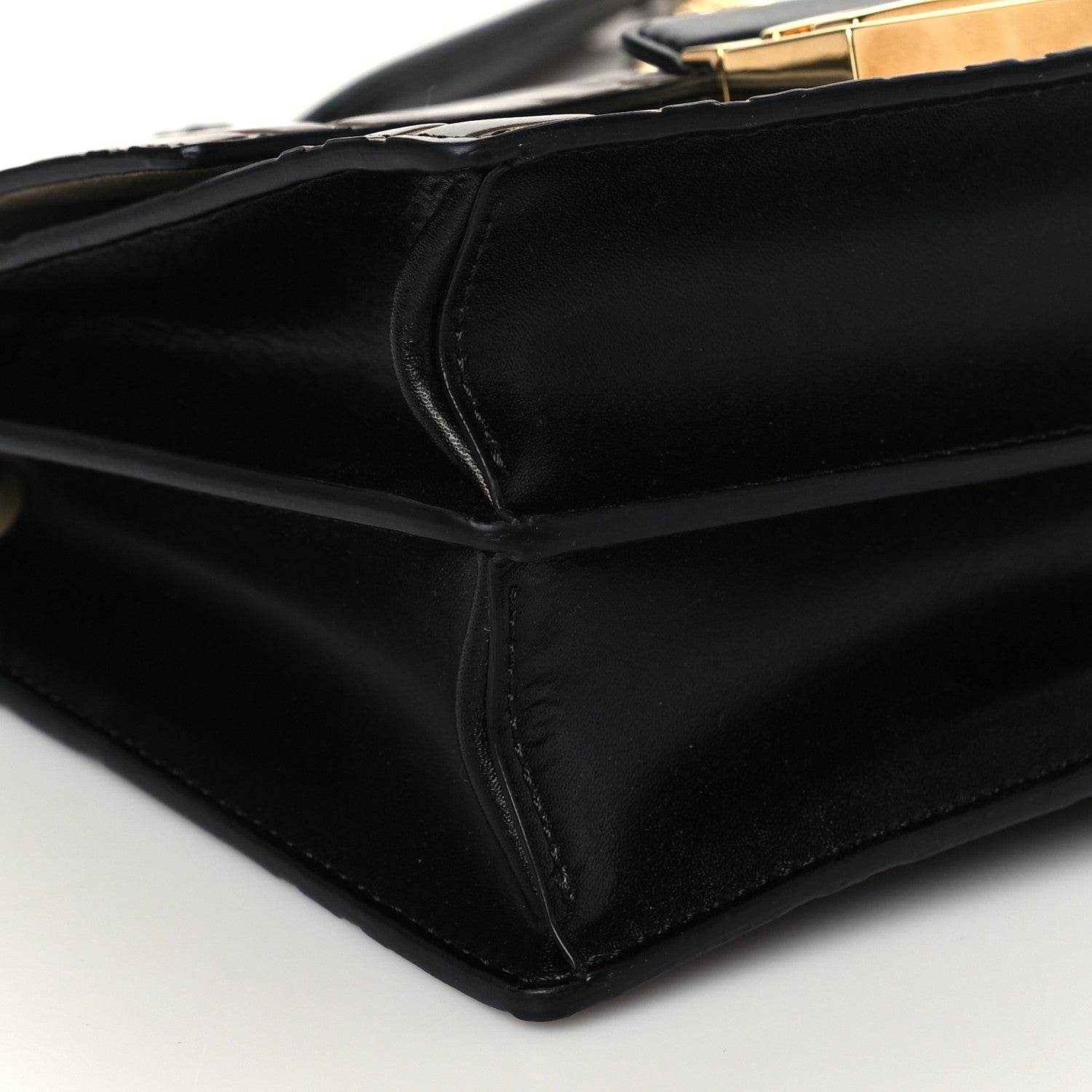 Fendi Vitello Liberty Bi-Color FF 1974 Embossed Small Kan U Shoulder Bag Maya Black 9 of 10