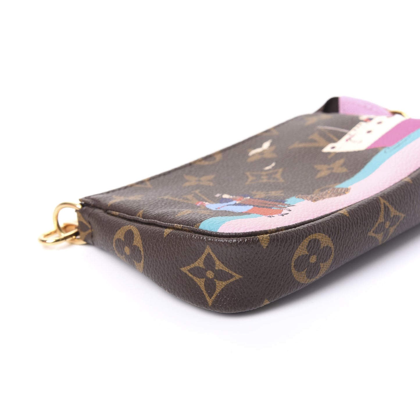 Monogram 2016 Christmas Animation Mini Pochette Accessories Rose Ballerine