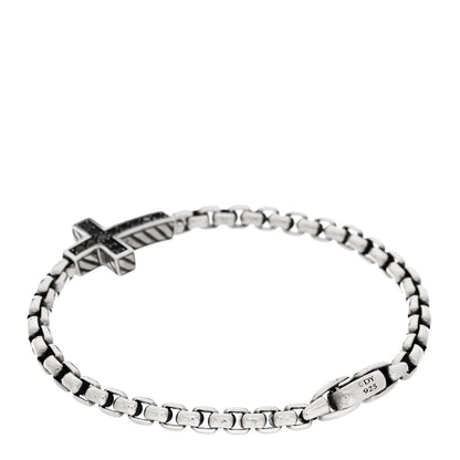 David Yurman Sterling Silver Black Diamond Pave Cross Bracelet 2 of 3