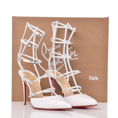 Christian Louboutin Kid Patent Scallop Kadreyana 100 Pumps 37.5 Latte 8 of 8