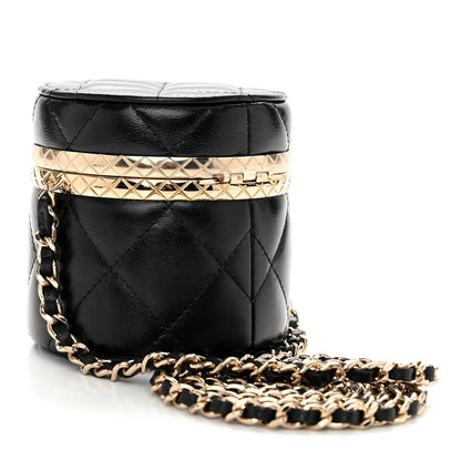 Chanel Metal Lambskin Quilted Small Vanity With Chain Black 3 of 11