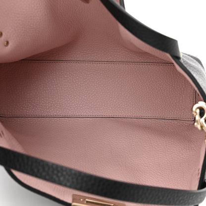 Valentino Garavani Grained Calfskin Small Rockstud Flip Lock Tote Black Rose Quartz 6 of 10