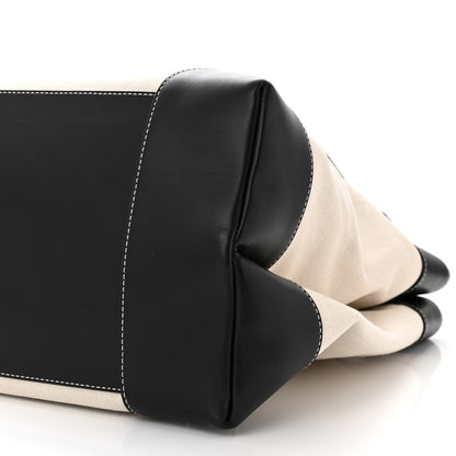 Bottega Veneta Washed Canvas Calfskin Large Andiamo Backpack Natural Black 10 of 11