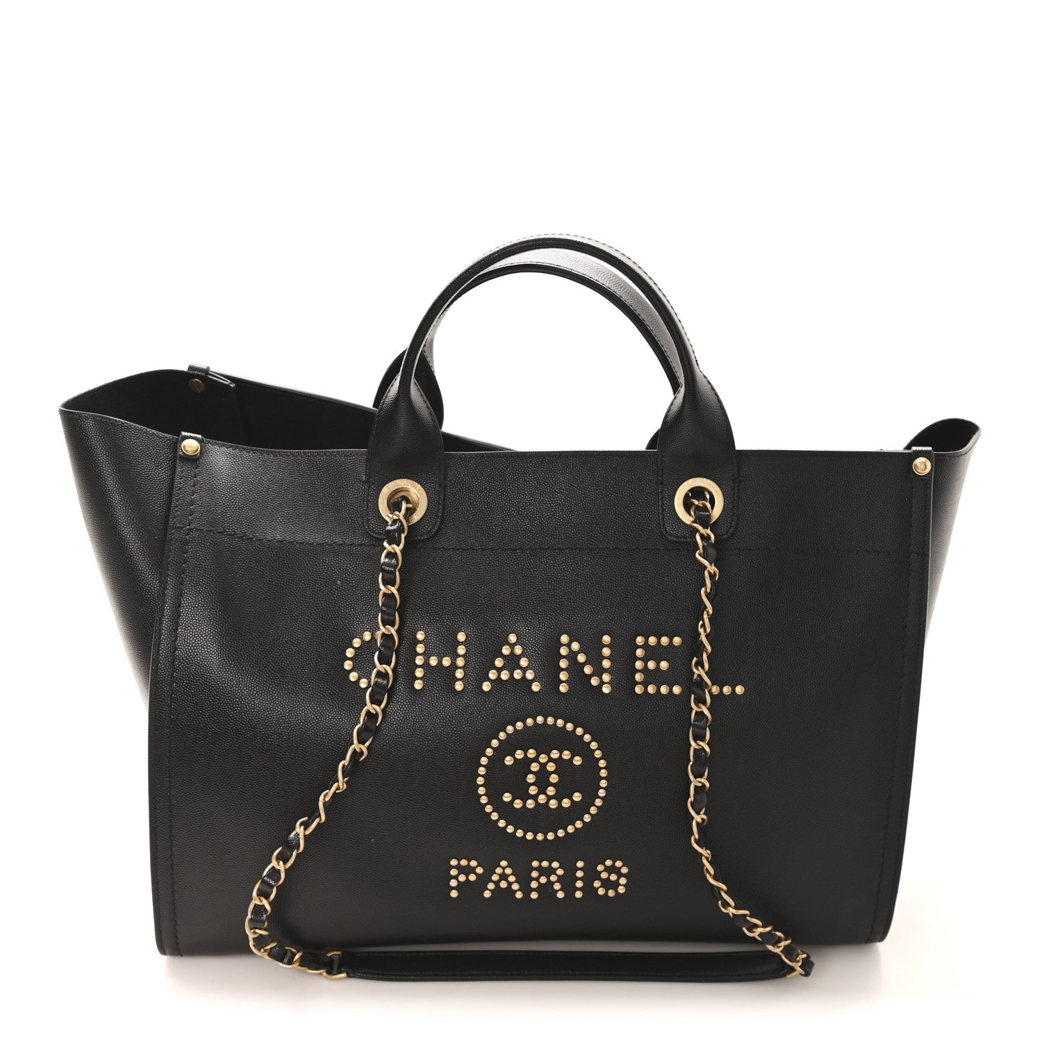 Chanel Caviar Medium Studded Deauville Tote Black 1 of 10