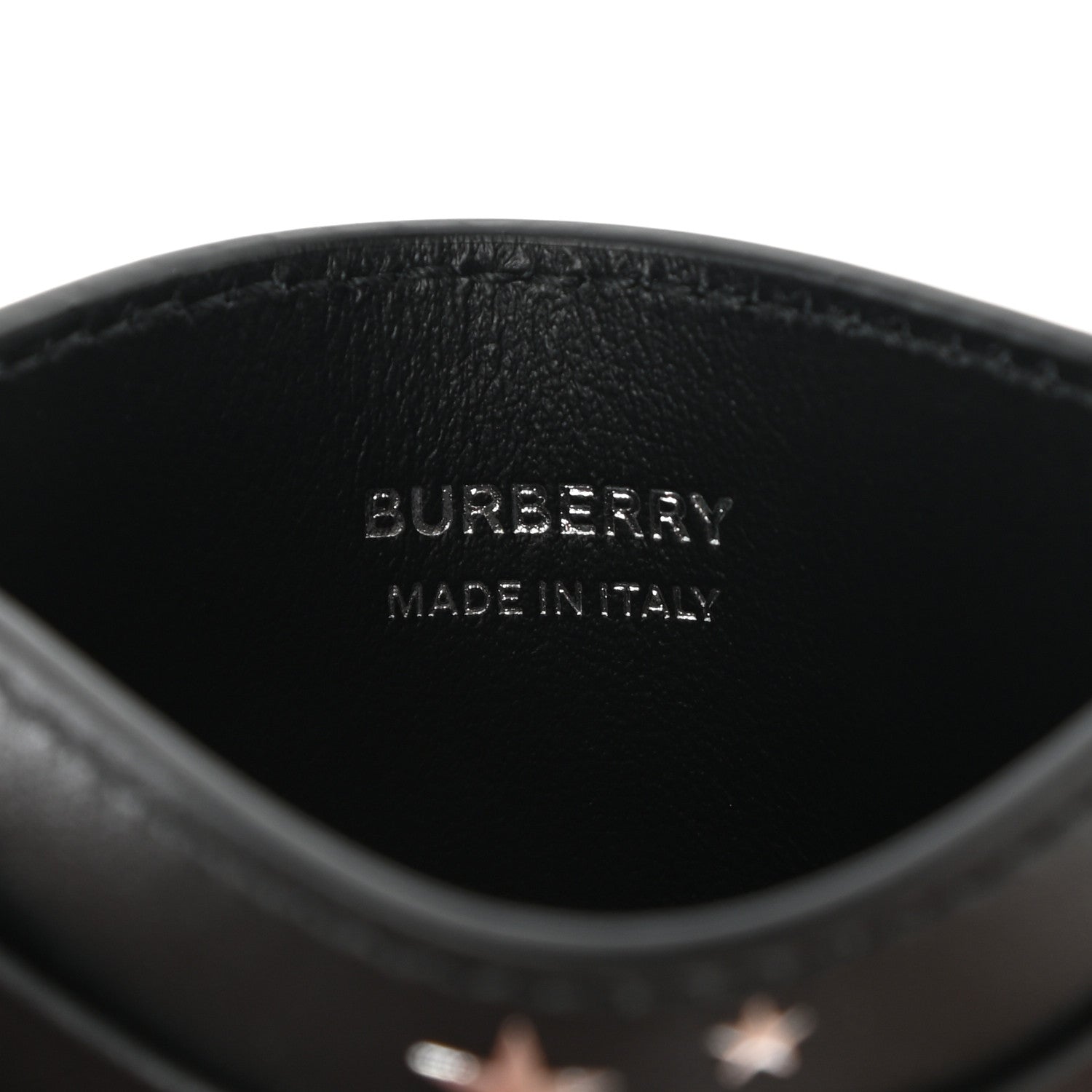 Burberry Calfskin Star Print Card Case Black 6 of 6