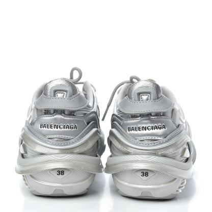 Balenciaga Metallic Rubber Mesh Womens Tyrex Sneakers 38 Monocolor Silver 5 of 8