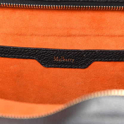 Mulberry Grain Vegetable Tanned Calfskin Zipped Bayswater Black 6 of 17