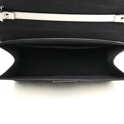 Fendi Vitello Century Velvet F is Fendi FF Embroidered Kan I Shoulder Bag White Black 4 of 15