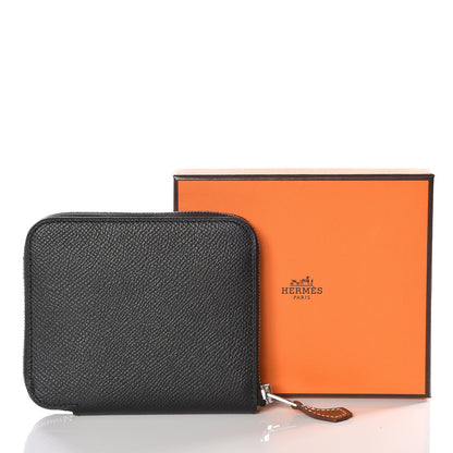 Hermes Epsom Silk'in Compact Wallet Black 8 of 8