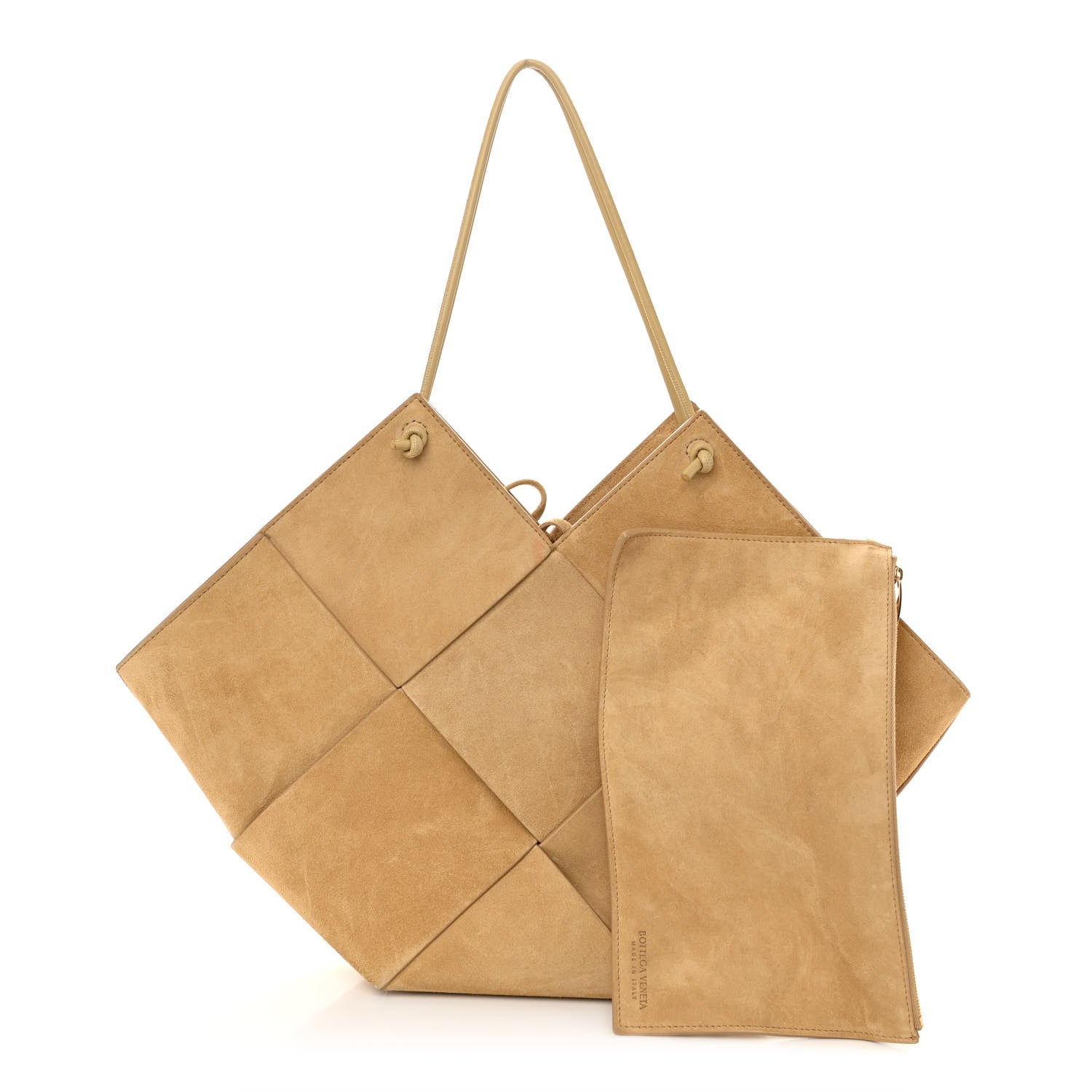 Bottega Veneta Suede Maxi Intrecciato Tote Cane Sugar Tapioca 1 of 11